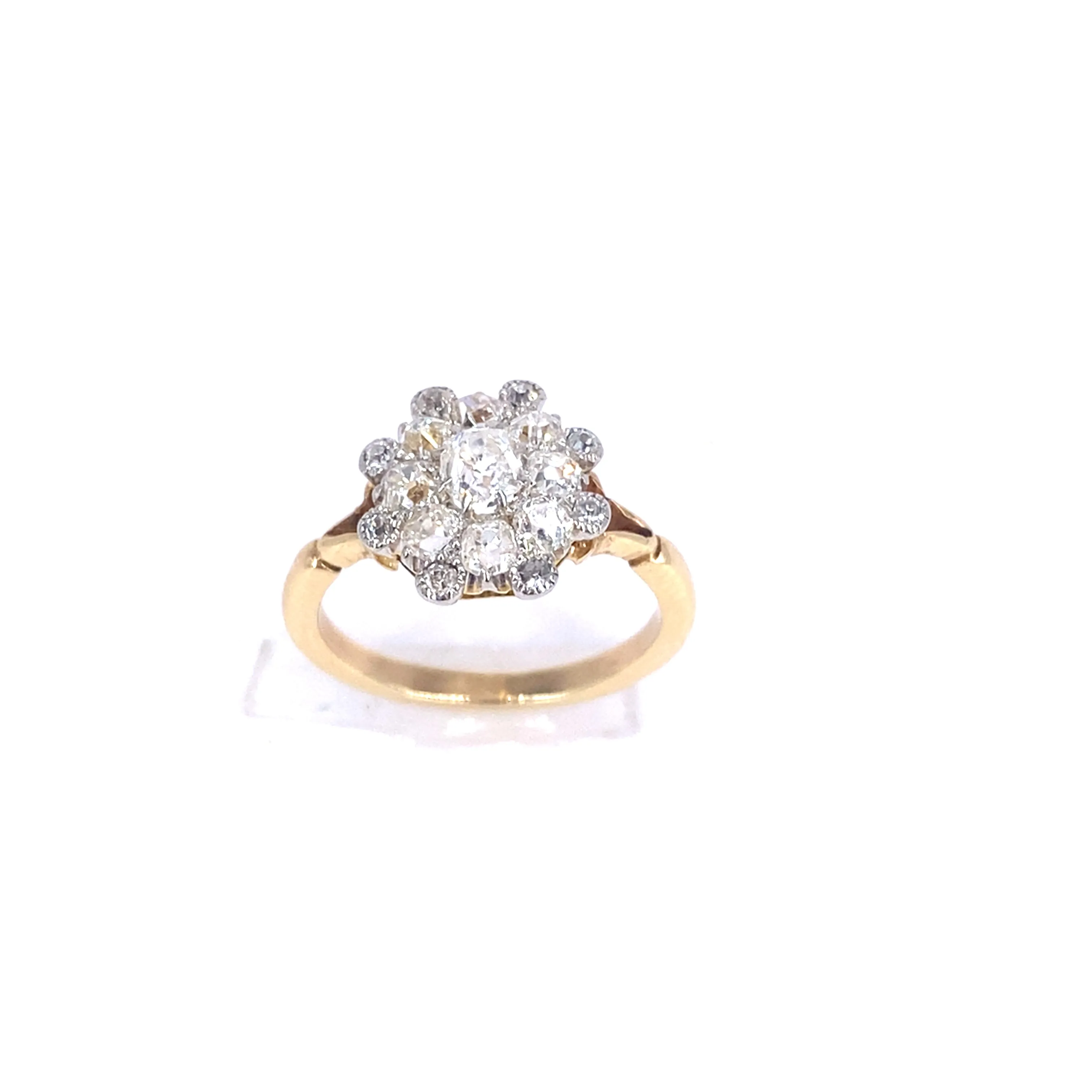 Women’s 18ct Yellow Gold Antique Diamond Cluster Ring - 1.00ct