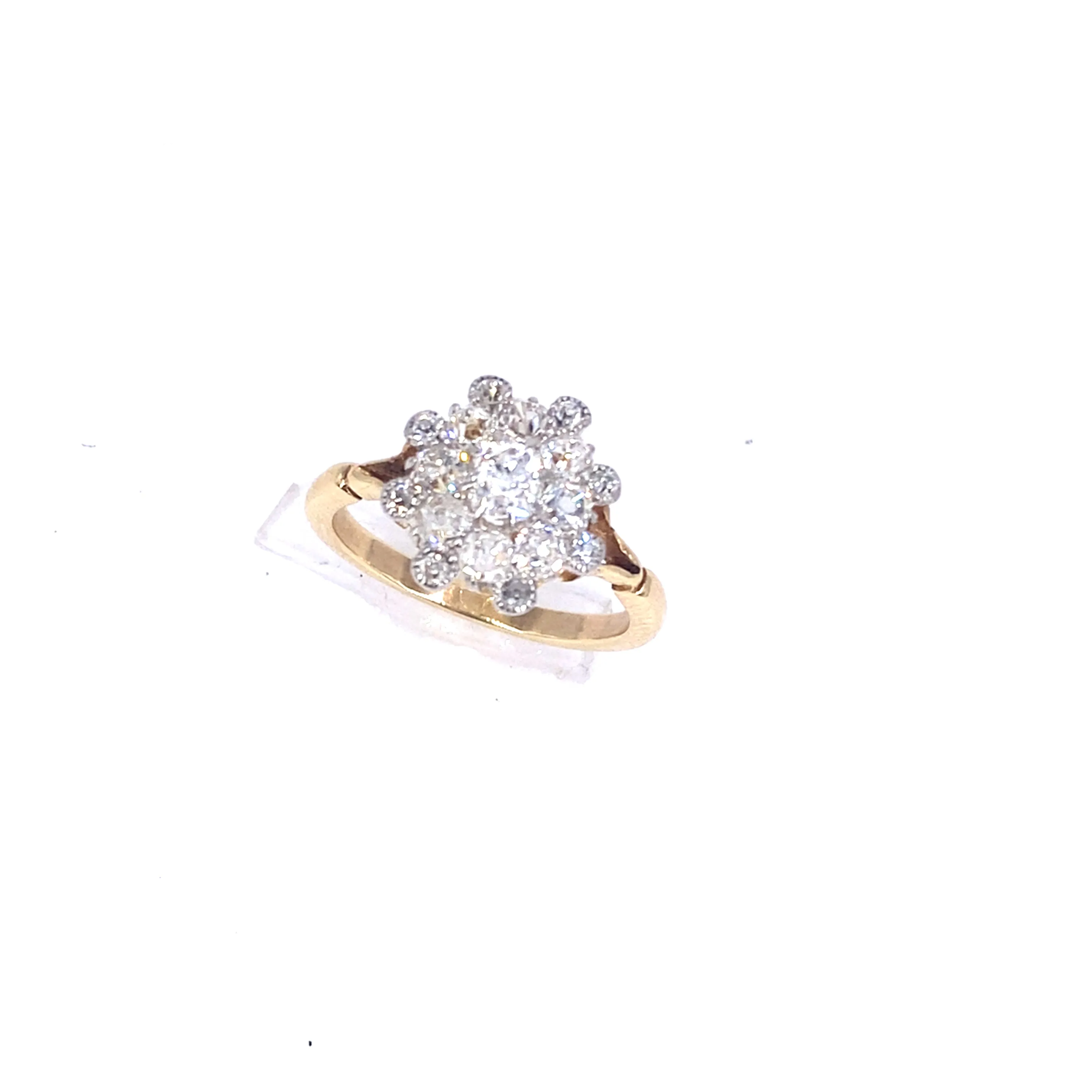 Women’s 18ct Yellow Gold Antique Diamond Cluster Ring - 1.00ct